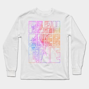 Albuquerque, USA City Map Typography - Colorful Long Sleeve T-Shirt